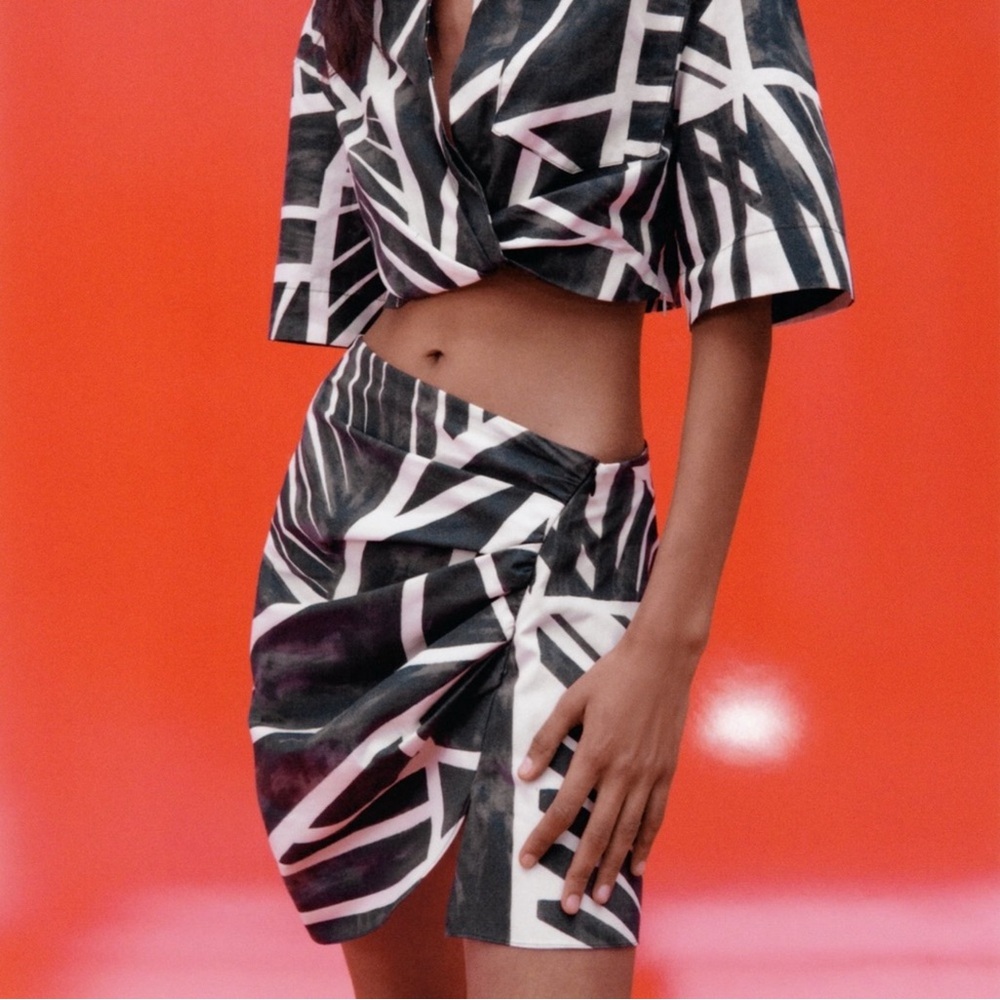 Zara draped mini skirt